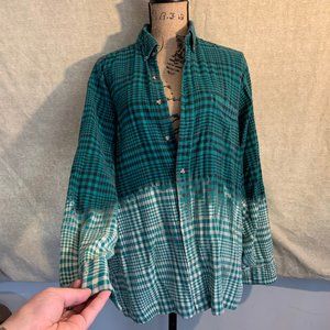 Vintage Oversized tie dye green flannel